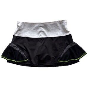 Lucky in Love Skort Sz M Black White Ruffle Athletic Tennis Pickleball Womens
